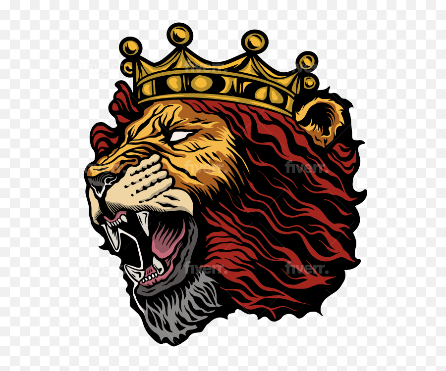 Design A Creative Vintage Retro Animal Logo Illustration - Aggression Png,Lion Crown Icon