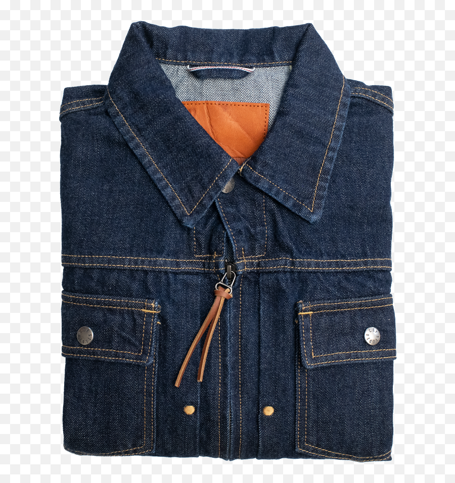 13oz Kuroki Selvedge Zip Jacket - Rinsed Indigo Patch Pocket Png,Wrangler Icon Jeans