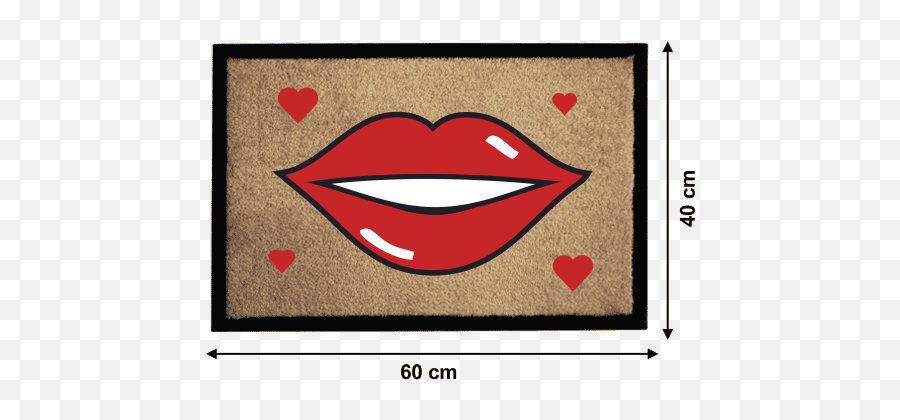 Personalised Printed Doormat 60 X 40 Cm With Printing Red Lips Png Lip Print