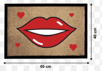 Personalised Printed Doormat 60 X 40 Cm With Printing Red Lips Png Lip Print