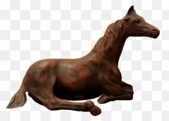 Brown Horse Lying Down Statue Free Png Images - Horse Lying Down Png,Sculpture Png