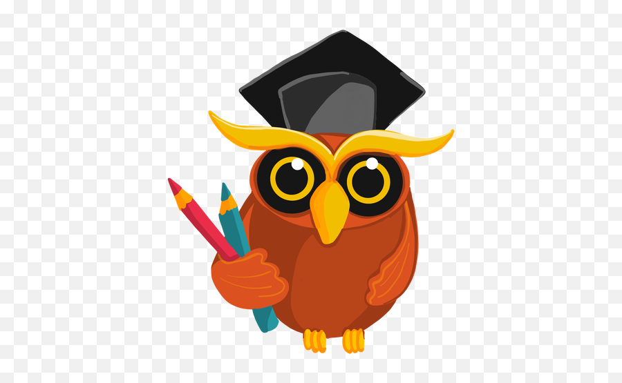 Graduate Owl Holding Pencils - Transparent Png U0026 Svg Vector File Imagen Png Emoji Graduados,Owl Transparent