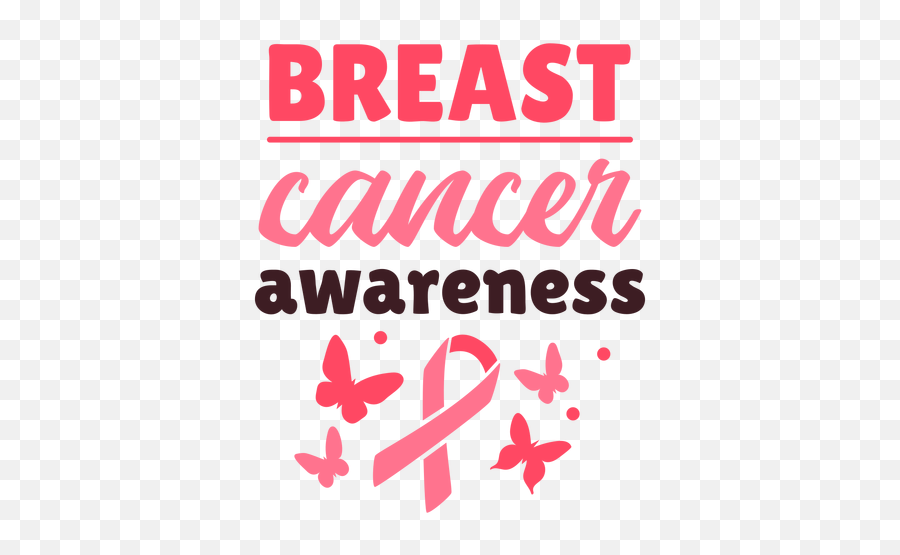 Breast Cancer Awareness Ribbon Lettering - Transparent Png Illustration,Awareness Ribbon Png
