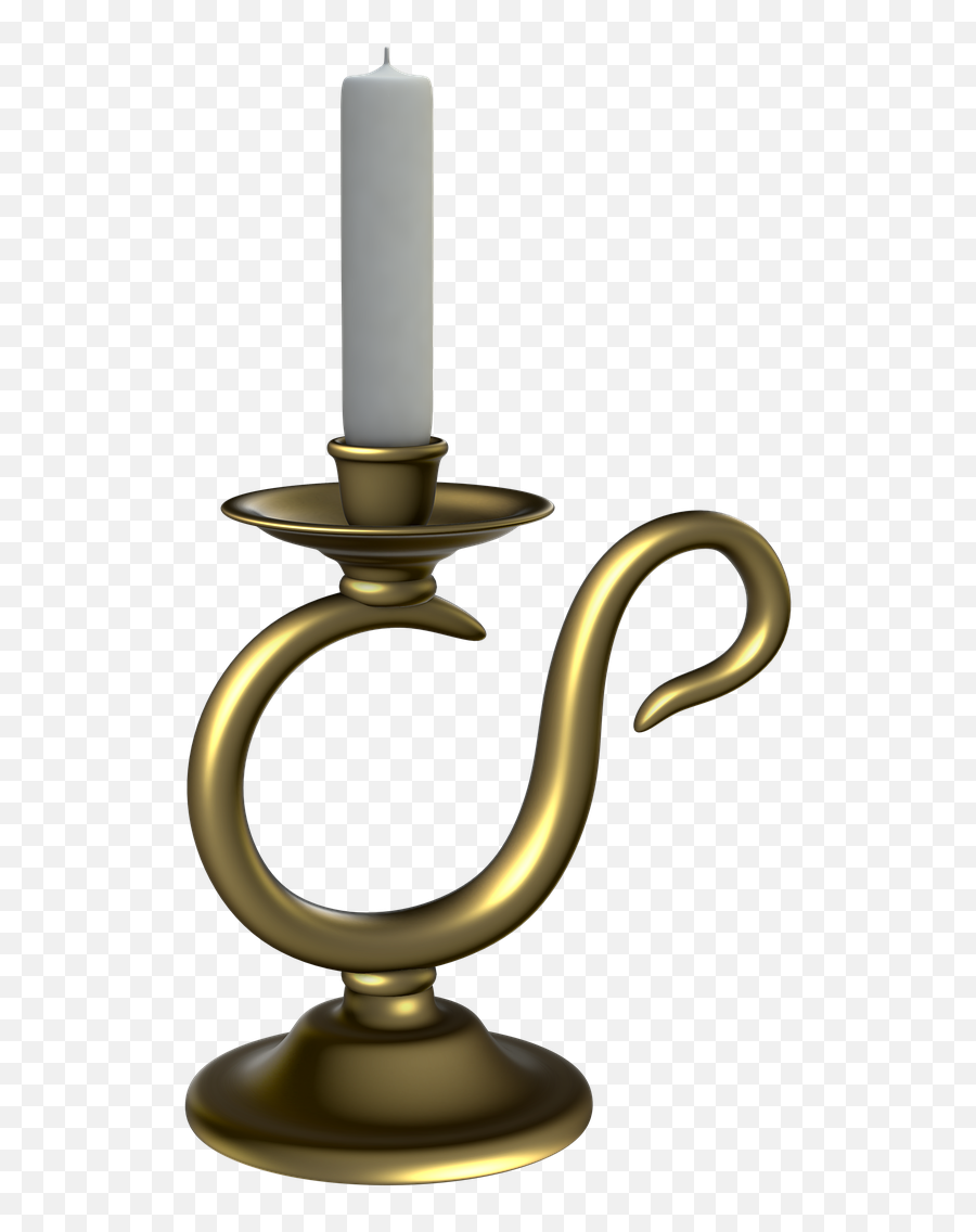 Candlestick Candle Golden Transparent - Png,Candle Transparent Png