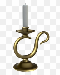 Candlestick Candle Golden Transparent - Png,Candle Transparent Png