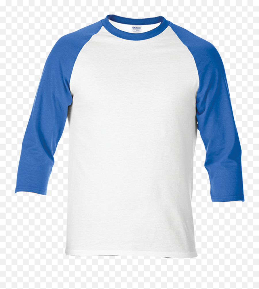 Gildan Premium Cotton Adult 34 Sleeve Raglan T - Shirt 76700 180gm2 U2013 5 Colors Black And White Raglan Png,Blue Shirt Png