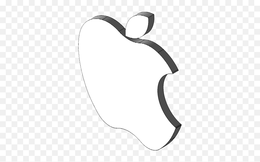 Apple Logo 3d Cad Model Library Grabcad - Line Art Png,Apple Logo White