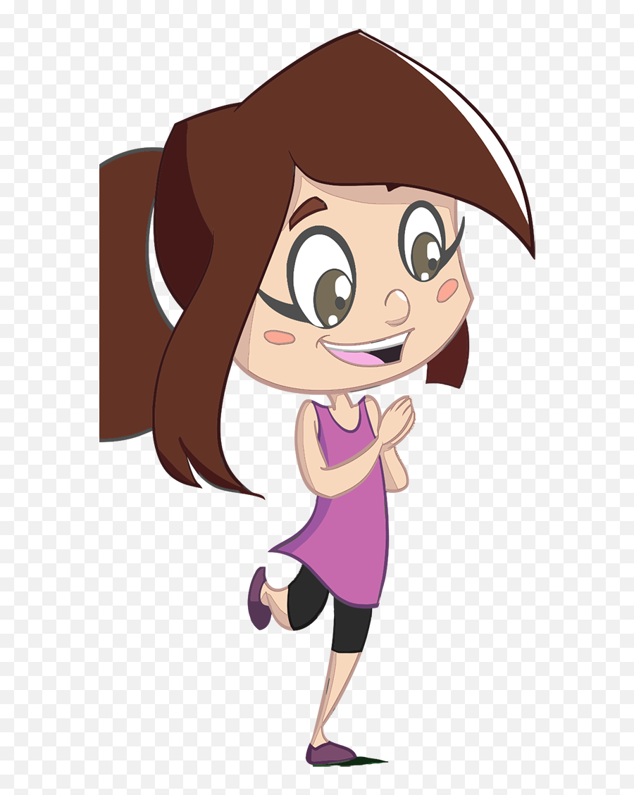 Excited Girl Tim - Cartoon Girl Transparent Background Png,Excited Face Png