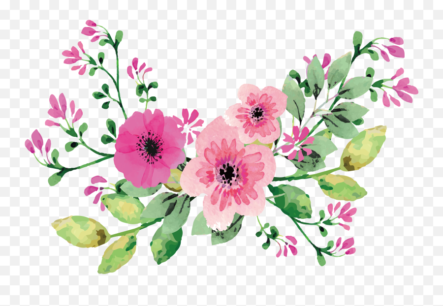 Watercolour Flowers Watercolor Painting Png Painted