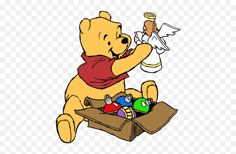 Winnie The Pooh Christmas Clip Art Disney Galore - Winnie The Pooh X Mas Png,Christmas Angel Png