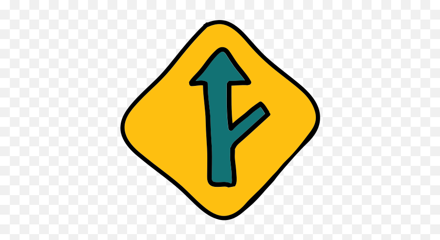 Right Y Intersection Road Sign Icon - Dot Png,Road Sign Icon