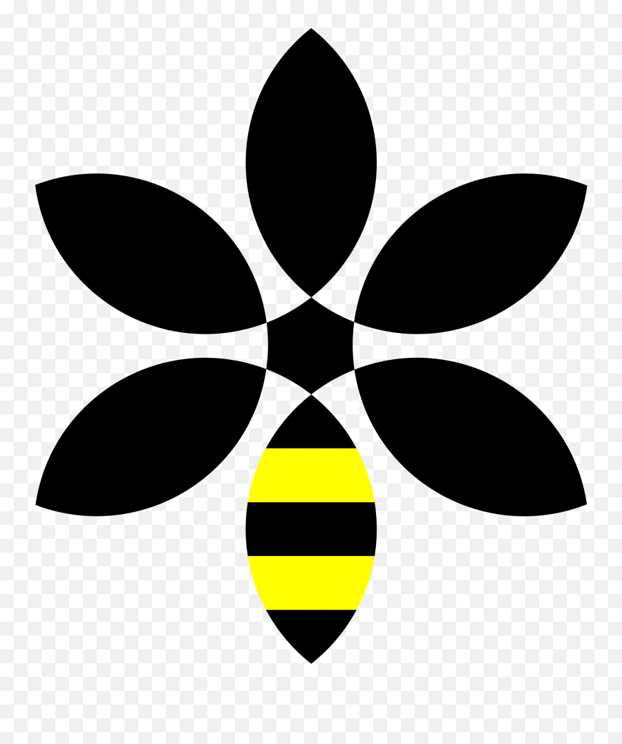 Bee Flower Icon - Openclipart Clip Art Png,Black And White Flower Icon