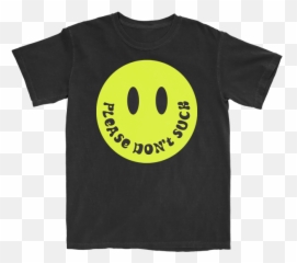 Please Donu0027t Smiley Black T - Shirt Happy png