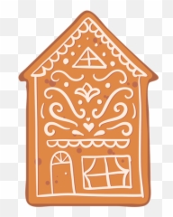 Gingerbread House Cookie Cream Flat Transparent Png U0026 Svg Vector - Language