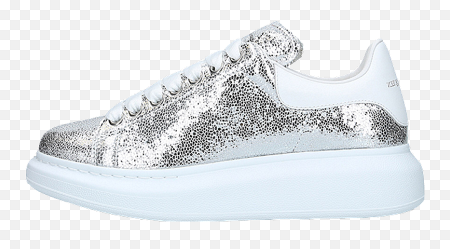 Alexander Mcqueen Platform Cracked Metallic Silver Where - Silver Alexander Mcqueen Trainers Png,British Fashion Icon Alexander Mcqueen