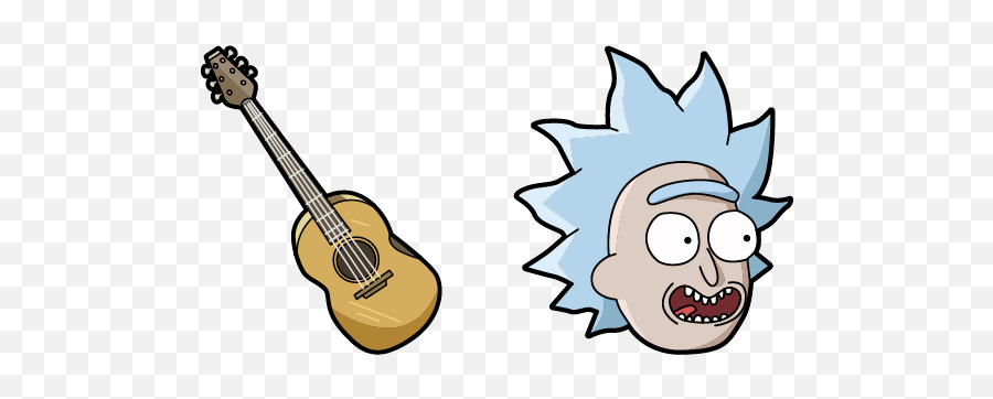 Rick And Morty Tiny U0026 Guitar Cursor - Sweezy Custom Cursors Cute Cursors Rick And Morty Png,Rick Sanchez Icon