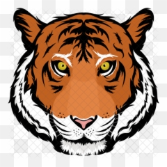 Tiger Face Icon Of Flat Style - Png