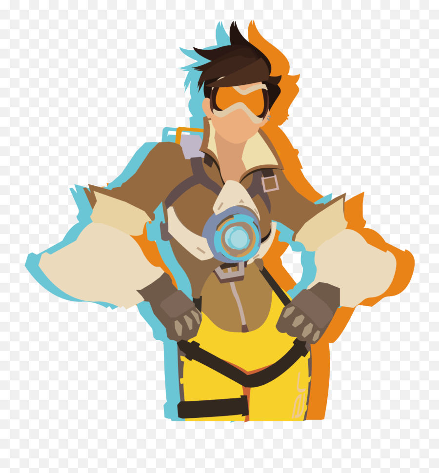 Download Hd Bad Art Overwatch Hype Tracer From - Illustration Png,Overwatch Tracer Png