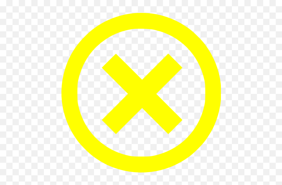 Yellow X Mark 4 Icon - Free Yellow X Mark Icons Black And Yellow Twitter Logo Png,X Sign Png