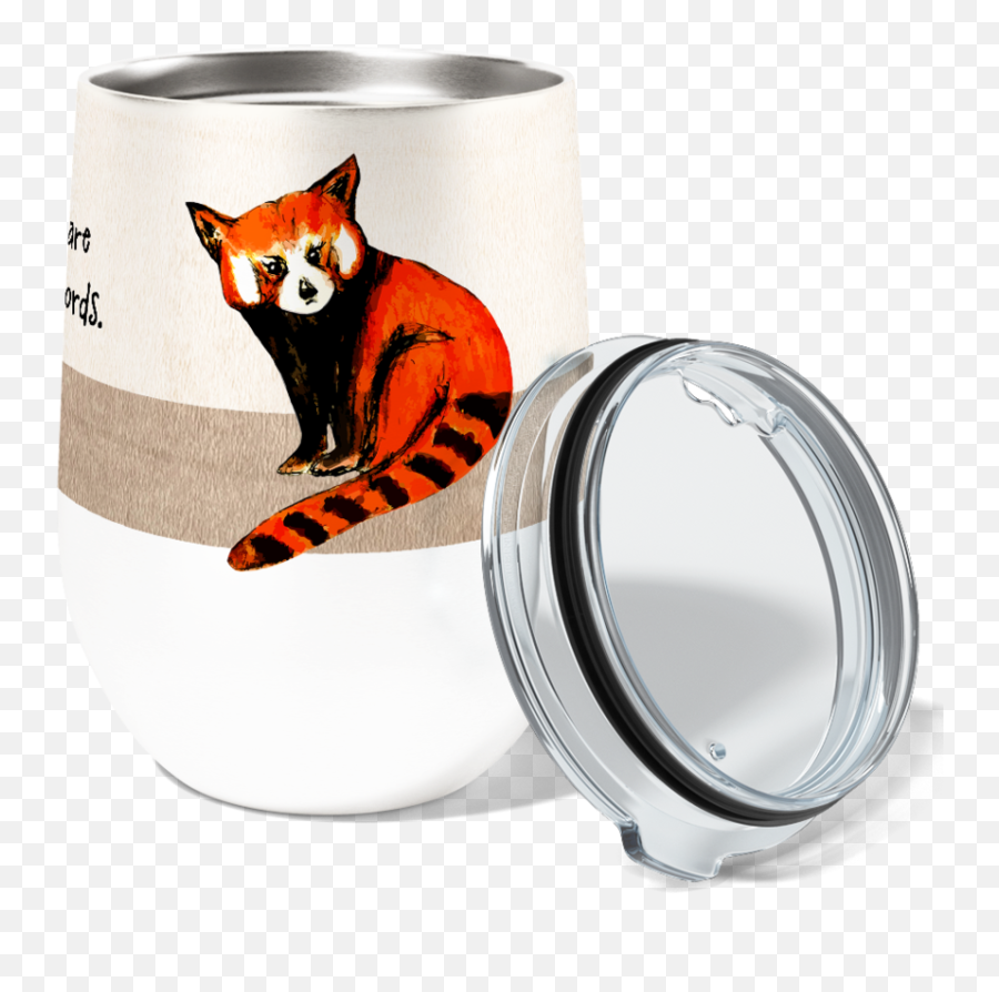 Red Panda Best Friends 12oz Insulated Stainless Steel Wine Or Coffee Tumbler With Clear Lid - Tumbler For 40th Birthday Png,Red Panda Transparent