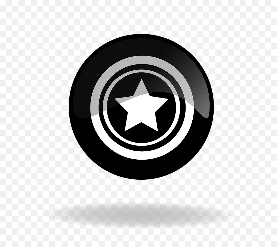 Download Starstar Buttonstar Black Buttonbuttonicon - Transparent Background Captain America Logo Png,Black Button Png
