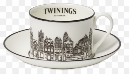 Twinings 216 Strand Black Design Teacup U0026 Saucer - Twinings Tea Cup Png,Teacup Png