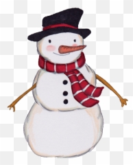 Hand Painted A Cute Little Snowman Png Transparent - Costume Hat