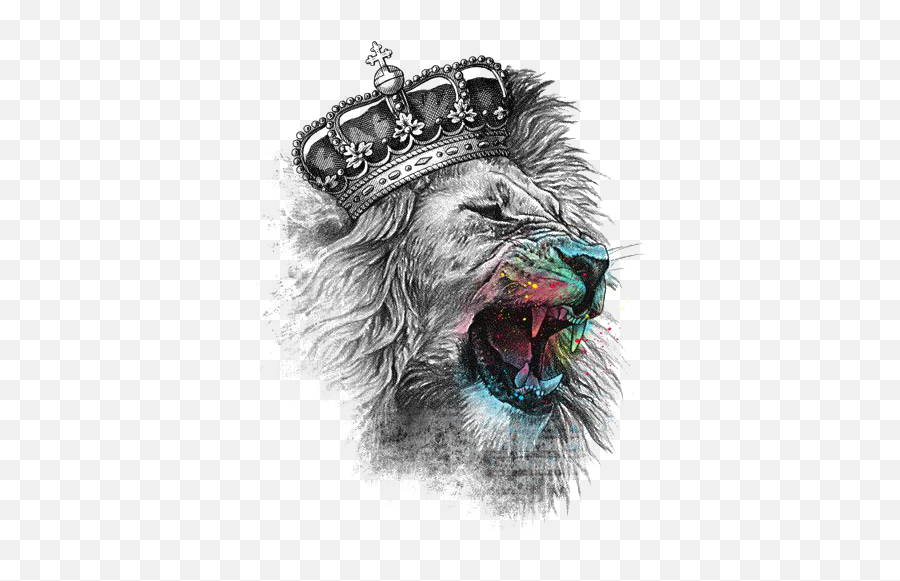 Download Head Crown T - Lion Head With Crown Png,Lion Roar Png