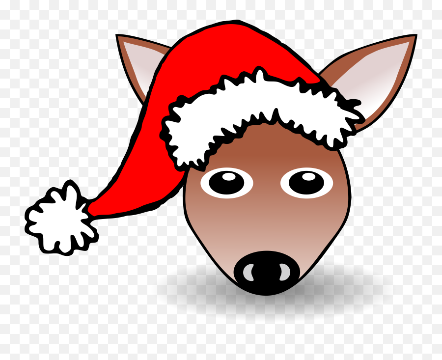 Deer With The Santa Hat Clipart Free Image - Santa Claus Hat Gif Png,Santa Hat Clipart Png