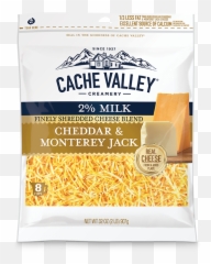 2 Milk Finely Shredded Cheddar U0026 Monterey Jack Cache - Grated Cheddar Png,Shredded Cheese Png