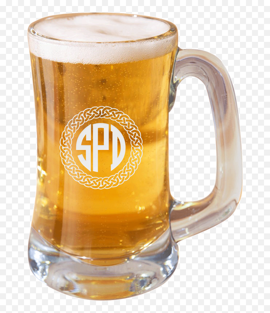 Personalized Celtic Circle Three Letter Monogram Beer Mug - Serveware Png,Glass Of Beer Png