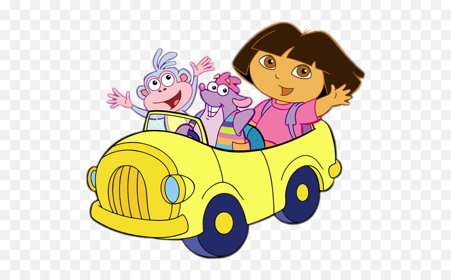 Check Out This Transparent Dora The Explorer In Yellow Car Png Boots