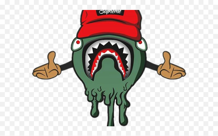 Download Hd Toons Clipart Bape - Supreme Bape Shark Logo Cool Cartoon Things To Draw Png,Shark Clipart Transparent Background