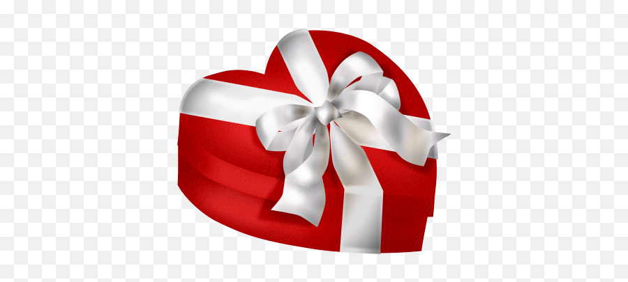 Red Heart Gift Box With White Bow - Red Heart Gift Box Png,White Bow Png