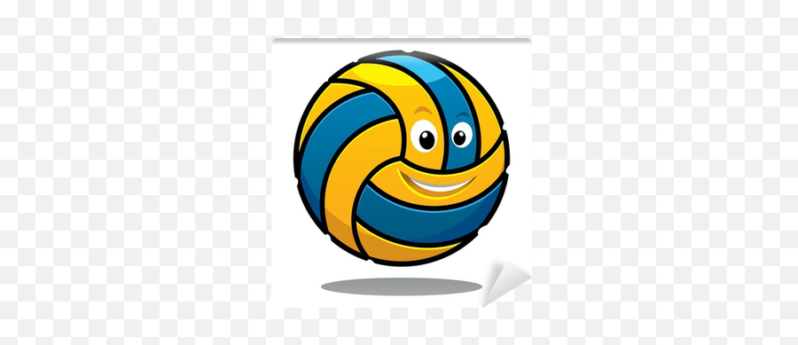 Wall Mural Happy Colourful Bouncing Volleyball Ball - Pixersus Volleyball Ball Cartoon Png,Bouncy Ball Icon