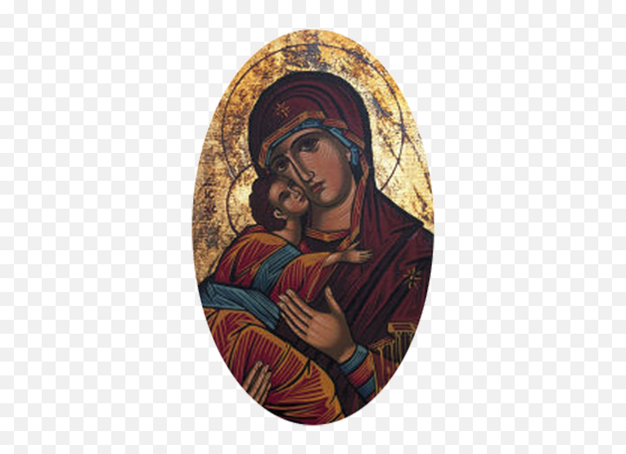 Pondering Mary - Meteora Greece Holy Paintings Png,Jesus Greek Icon
