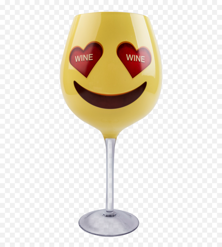 Download Emoji Heart Eyes Xl Wine Glass - Wine Glass Emoji Portable Network Graphics Png,Heart Eyes Emoji Transparent