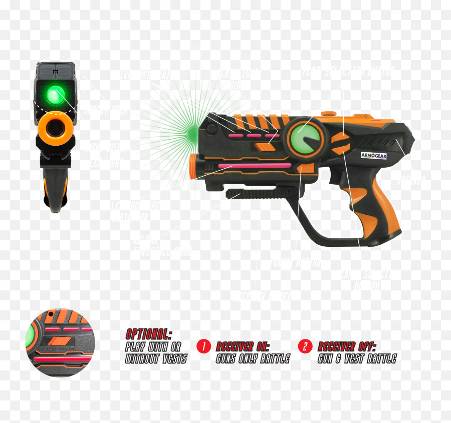 Features - Armogear Laser Tag Guns Transparent Png,Laser Gun Png