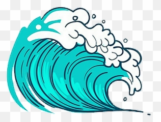 Sea Wave Blue Freetoedit Picsart Cute Kawaii - Cute Ocean Wave Clipart png