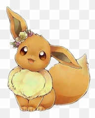 Pokemon Eevee Cute Intresting Art Freetoedit - Eevee Eevee With A Flower Crown Png,Cute Pokemon Png
