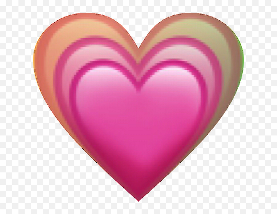 Emoji Heart Rainbow Love Lovely Pink - Ios Pink Heart Emoji Png,Pink Heart Transparent Background