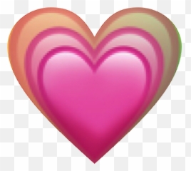 Emoji Heart Rainbow Love Lovely Pink - Ios Png