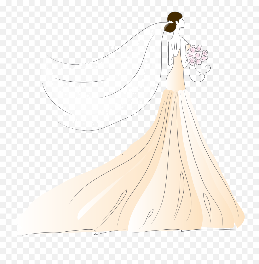 Download Bride Contemporary Western Wedding Dress - Wedding Wedding Gown Vector Png,Wedding Vector Png