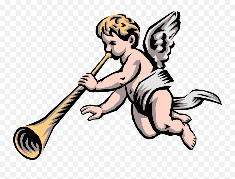 Angelic Trumpet Png Picture - Angel Blowing Trumpet Png,Cherub Png