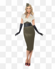 1940s Army Girl Costume Ladies Night T 1093386 - Png 1940s Fancy Dress Ideas,Ladies Night Png