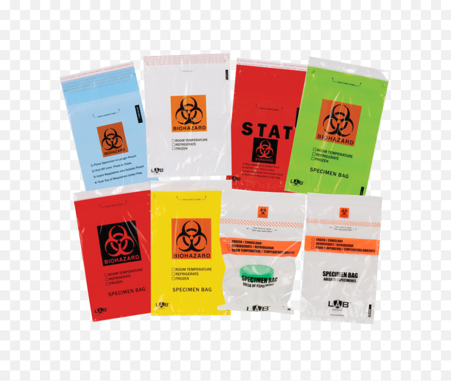 Reclosable Biohazard Specimen Transport Bags With - Specimen Bags Png,Biohazard Symbol Transparent