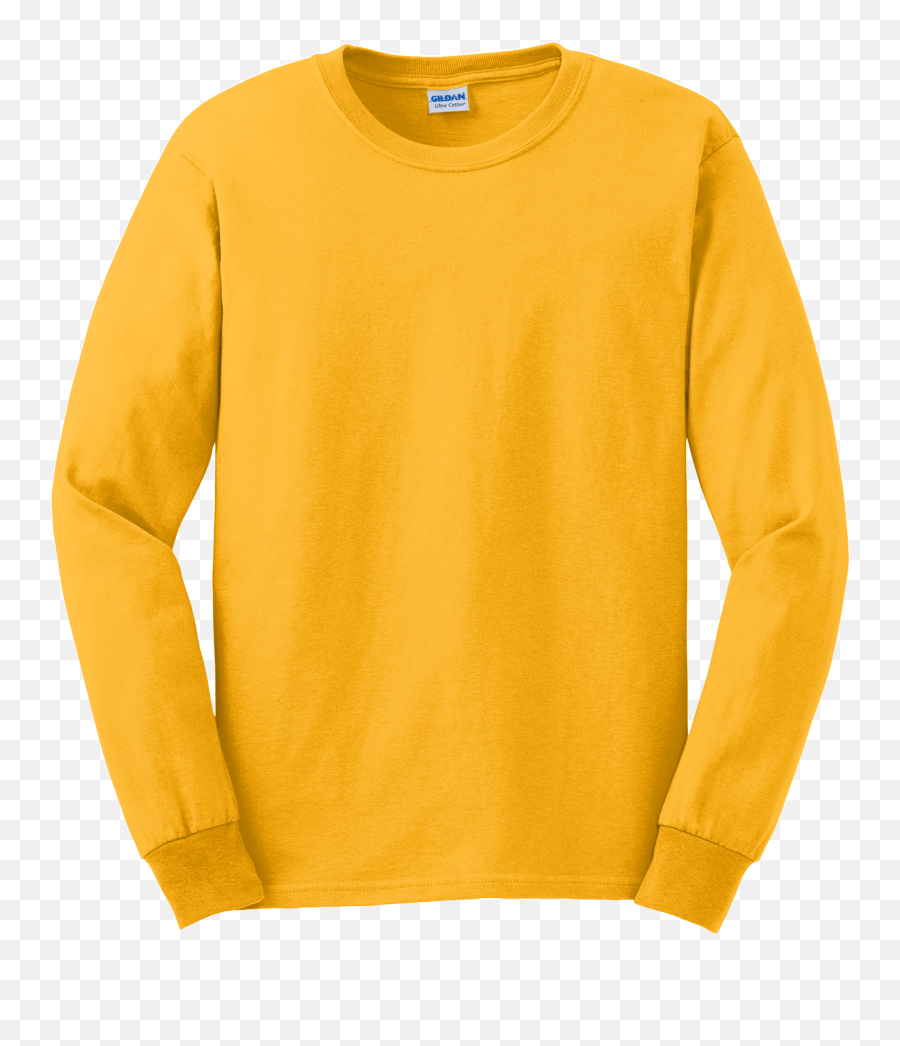 Download Gildan Ultra Cotton Long Sleeve Shirts Rldm Png - Yellow Long Sleeve Png,Blank Tshirt Png