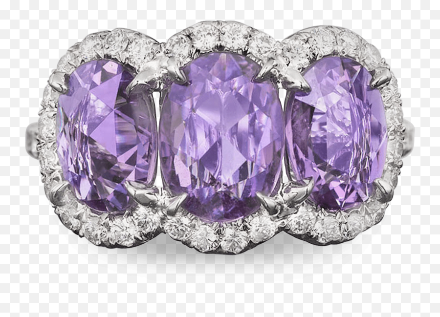 Untreated Purple Sapphire And Diamond Ring - Amethyst Png,Purple Diamond Png