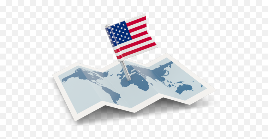 Flag Pin With Map Illustration Of United States - Flag Malaysia Map Icon Png,United States Map Png
