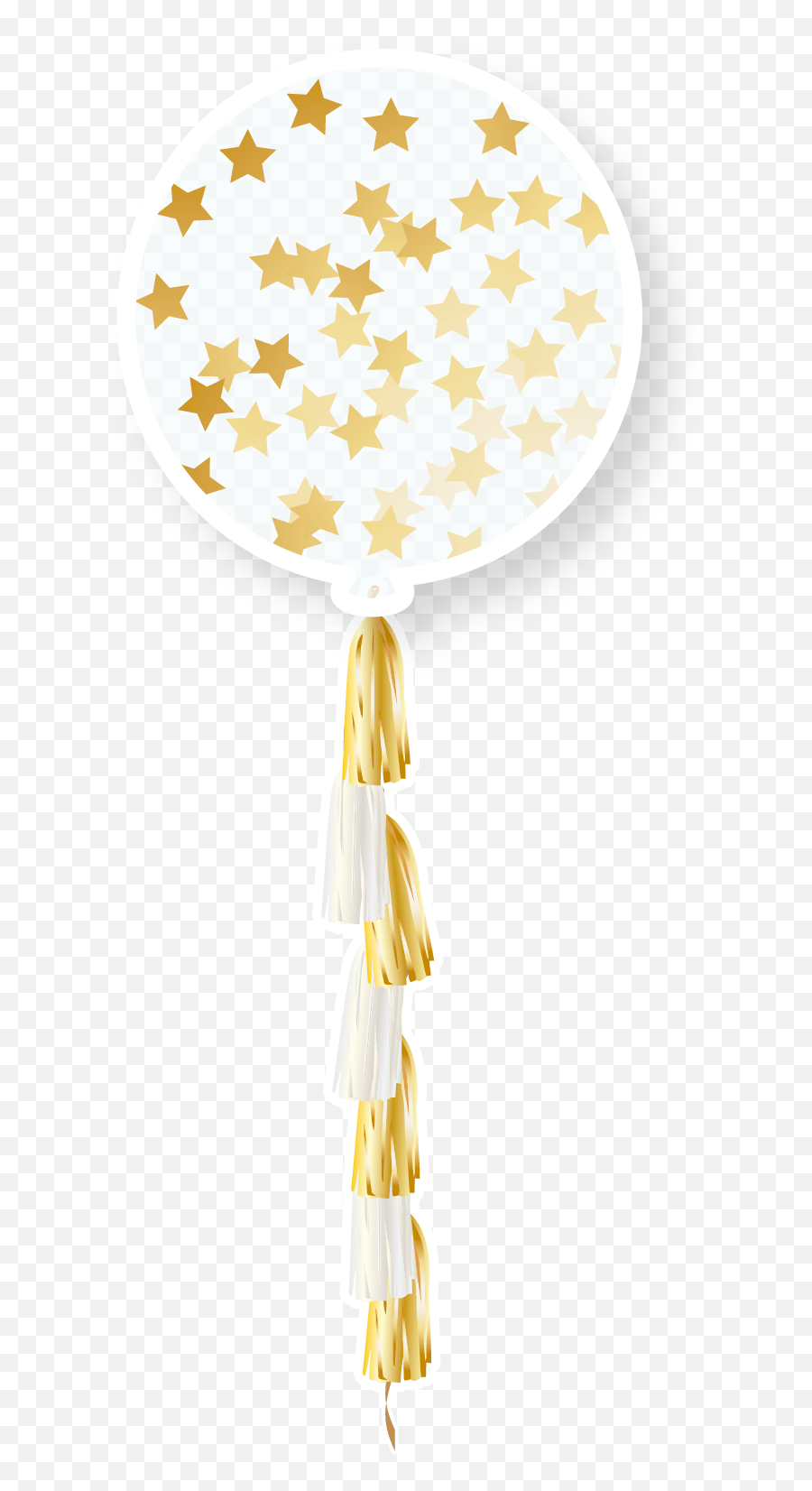 36 Transparent Balloon W Golden Star Confetti U0026 Tassle - 1pc Balloon Png,Confetti Transparent